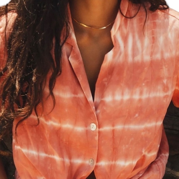 Anthropologie Cloth & Stone Tie Dye Buttondown Medium - Picture 3 of 5